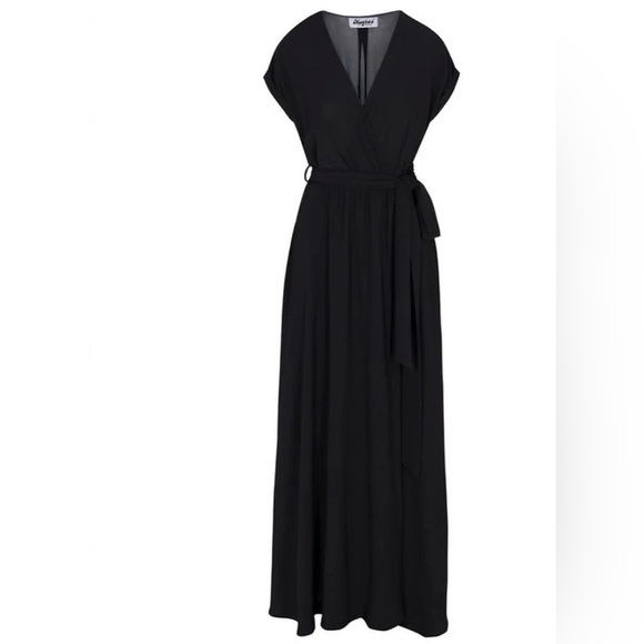 Meghan Flowy Black Women's Dress short with sheer layer NWT - Picture 7 of 10